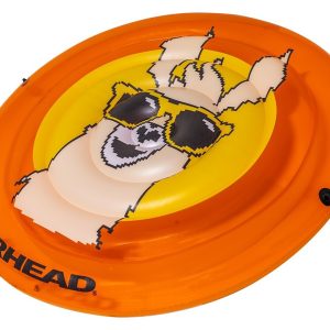 Airhead Float Tube, Pool Float, 62 Inch When Deflated, Orange, With Llama Graphics Cool Pixelated Design/ Cup Holder/ Safety Valve – AHPF-067