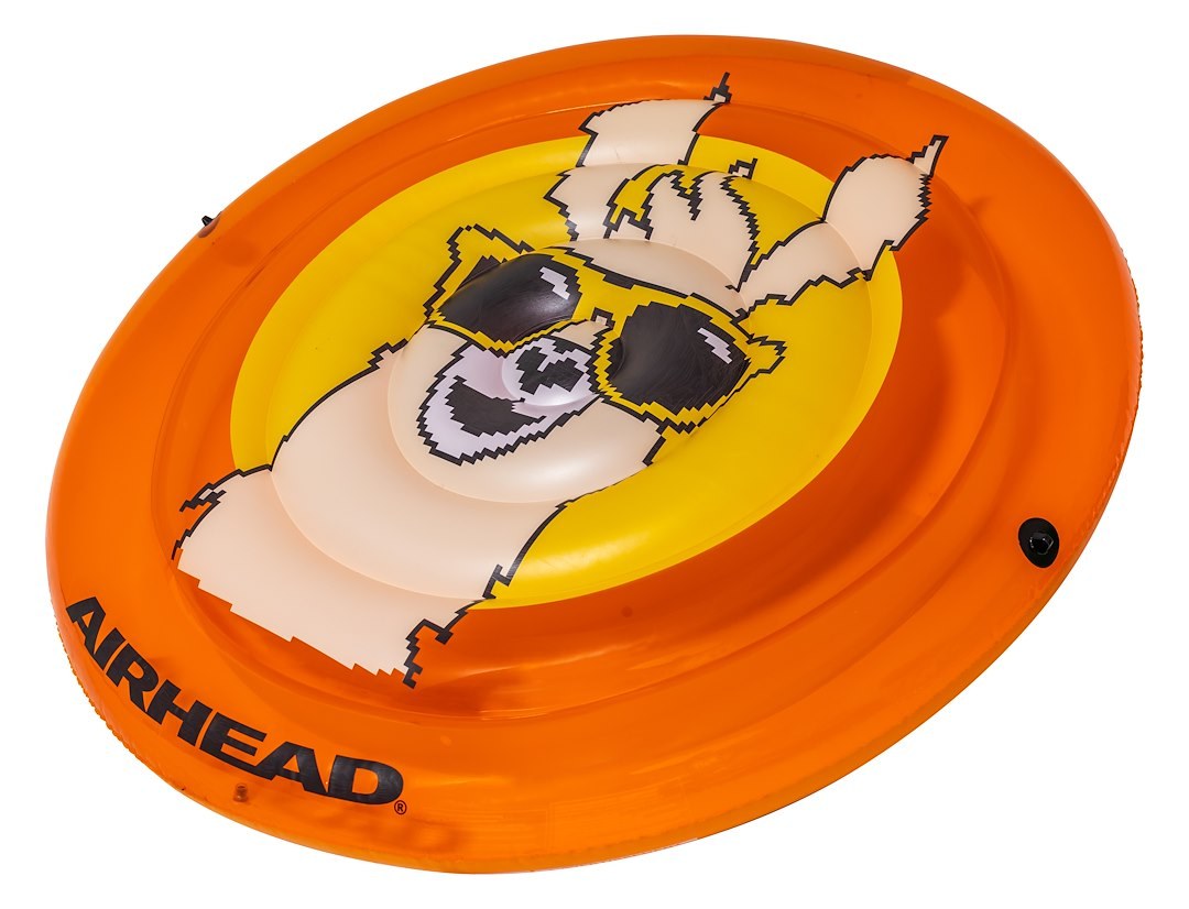 Airhead Float Tube, Pool Float, 62 Inch When Deflated, Orange, With Llama Graphics Cool Pixelated Design/ Cup Holder/ Safety Valve – AHPF-067