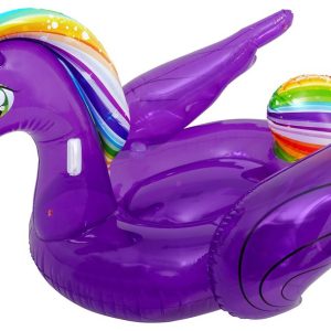 Airhead Float Tube, Magical Unicorn Inflatable Pool Float, 70 Inch When Deflated, Purple, PVC – AHPF-3020