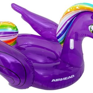 Airhead Float Tube, Magical Unicorn Inflatable Pool Float, 70 Inch When Deflated, Purple, PVC – AHPF-3020