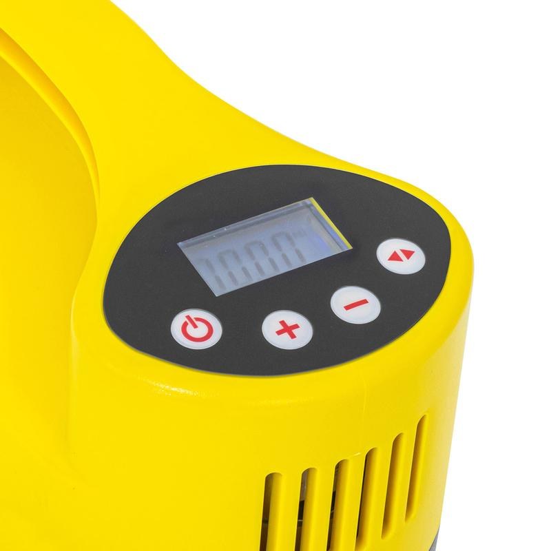 Airhead Air Pump, Use to Inflate Paddleboards, Electric, 12 Volt, Yellow and Black, With Power Cord and Reinforced Hose – AHSUP-C022