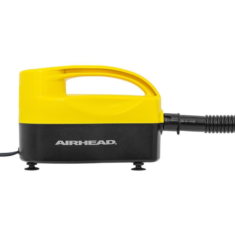 Airhead Air Pump, Use to Inflate Paddleboards, Electric, 12 Volt, Yellow and Black, With Power Cord and Reinforced Hose – AHSUP-C022