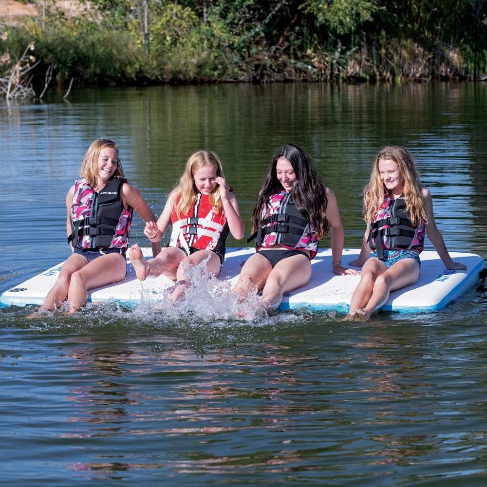 Airhead Water Walkway, Air Dock, 1200 Pound Capacity, 8 Feet Length X 5 Feet Width X 6 Inch Height, White/ Blue, PVC – AHWM-A85