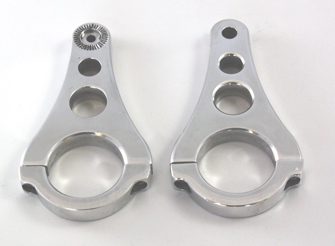 All Sales Driving/ Fog Light Mounting Bracket, 1-3/4 Inch Diameter Tubular Mount, Polished, Aluminum, Set of 2 – 19175P