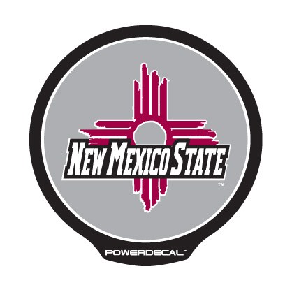 Axiz Group Decal, College, New Mexico State University Logo, Backlit LED, Round, Black/ Gray/ Red/ White, Black Plastic, 4.5 Inch Diameter – PWR440201