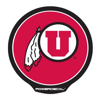 Axiz Group Decal, College, University of Utah Utes Logo, Backlit LED, Round, Black/ Red/ White, Black Plastic, 4.5 Inch Diameter – PWR530101