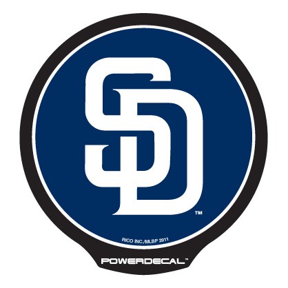 Axiz Group Decal, Mlb ® Series, San Diego Padres Logo, Backlit LED, Round, Blue/ White, Black Plastic, 4.5 Inch Diameter – PWR6201