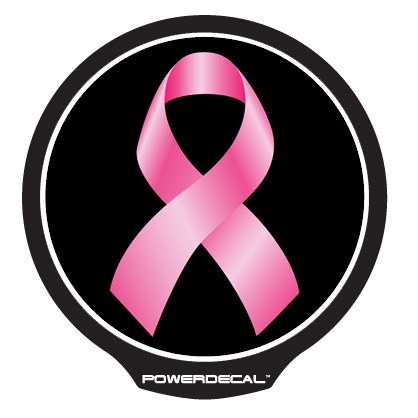 Axiz Group Decal, Breast Cancer Ribbon, Backlit LED, Round, Pink/ Black, Black Plastic, 4.5 Inch Diameter – PWRC101162