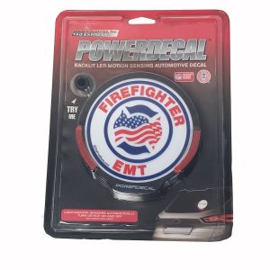 Axiz Group Decal, Emt/ Firefighter Flag, Backlit LED, Round, Black Plastic, 4.5 Inch Diameter – PWREMT1