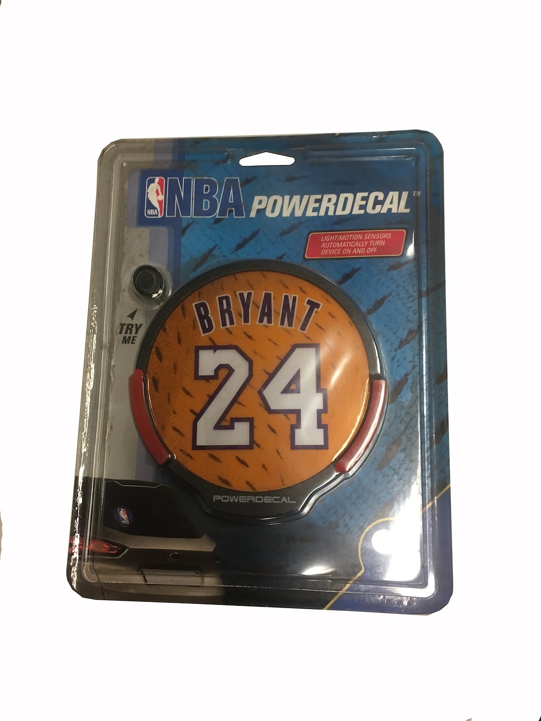 Axiz Group Decal, Nba ® Series, 24 Bryant, Backlit LED, Round, Purple/ Yellow/ White, Black Plastic, 4.5 Inch Diameter – PWRNBA82024