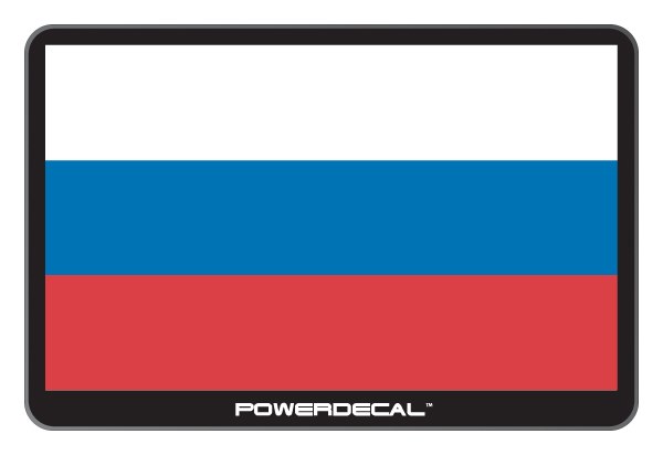 Axiz Group Decal, Russian Flag, Backlit LED, Rectangular, Blue/ Red/ White, Black Plastic, 5.5 X 4 Inch – PWRRUSSIA