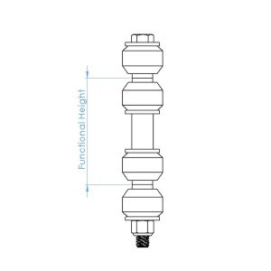 Addco Stabilizer Bar Link Kit, 4.125 Inch Functional Length, Polyurethane Bushing, Set of 2 – 45-012-BU