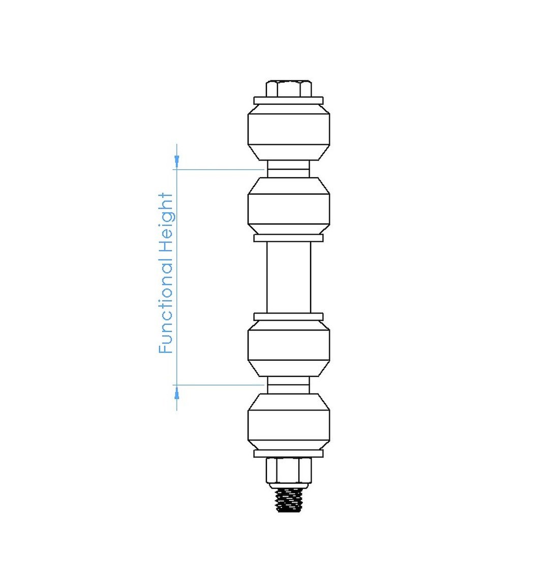 Addco Stabilizer Bar Link Kit, 3.125 Inch Functional Length, Polyurethane Bushing, Set of 2 – 45-015-BU