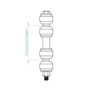Addco Stabilizer Bar Link Kit, 5.625 Inch Functional Length, Polyurethane Bushing, Set of 2 – 45-018-BU