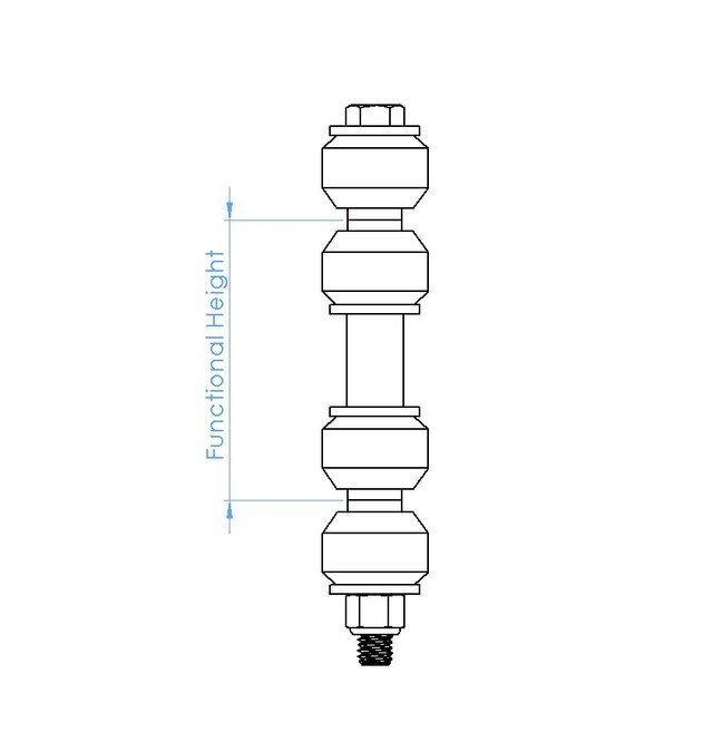 Addco Stabilizer Bar Link Kit, 5.625 Inch Functional Length, Polyurethane Bushing, Set of 2 – 45-018-BU