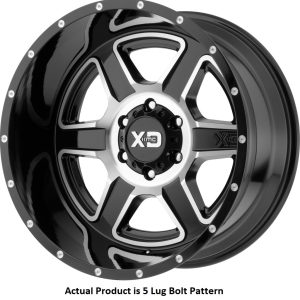 Wheel Pros Wheel, XD832, 20 Inch Diameter X 9 Inch Width, 5 X 127 Millimeter/ 5 X 5.00 Inch Bolt Pattern, 60 Degree Conical Seat Lug – XD83229050518