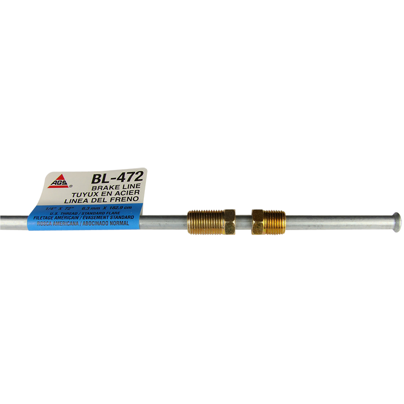 Ags Brake Line, Steel, 1/4 Inch Diameter, 72 Inch Length, For Domestic Vehicles, Single – BL-472