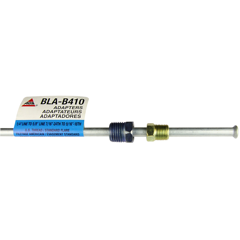 Ags Brake Line Fitting, Adapt 9/16-18 Port to Standard 1/4 Inch Brake System, Steel, Blue, Single – BLA-B410