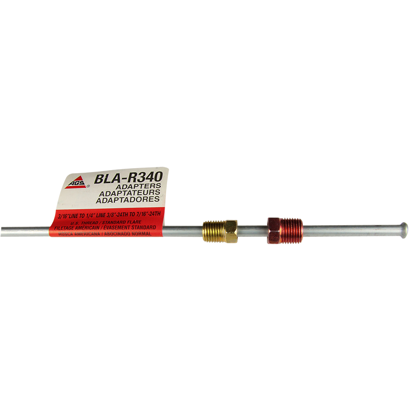 Ags Brake Line Fitting, Adapt 1/4 Inch Port to 3/16 Inch Brake System, Steel, Red, Single – BLA-R340