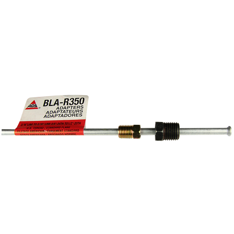 Ags Brake Line Fitting, Adapt 5/16 Inch Port to Standard 3/16 Inch Brake System, Steel, Black, Single – BLA-R350