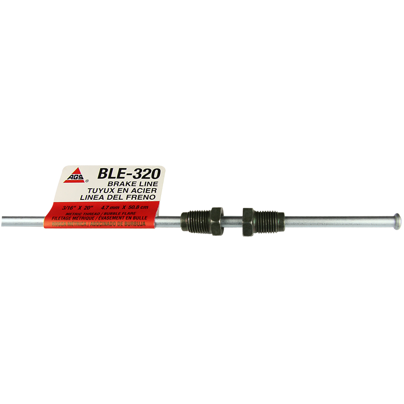 Ags Brake Line, Steel, 3/16 Inch Diameter, 20 Inch Length, For European Vehicles, Single – BLE-320