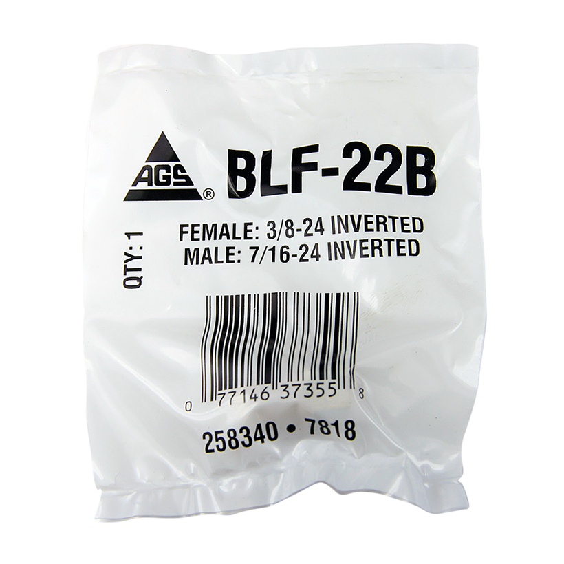 Ags Brake Line Fitting, Adapts a 7/16-24 Port to a 3/16 Inch Domestic Brake Line – BLF-22B