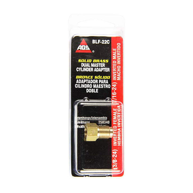 Ags Brake Line Fitting, Adapts a 7/16-24 Port to a 3/16 Inch Domestic Brake Line – BLF-22C