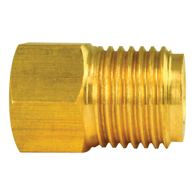 Ags Brake Line Fitting, Adapts 9/16-18 Port to 1/4 Inch Domestic Brake Line, 7/16-24 Female Inverted Flare to 9/16-18 Male Inverted Flare – BLF-25C