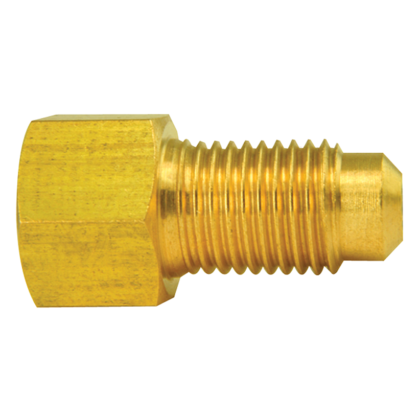 Ags Brake Line Fitting, Adapts British Port to a 3/16 Inch Domestic Brake Line, 3/8-24 Female Inverted Flare to 3/8-24 Male Bubble, Natural – BLF-30B