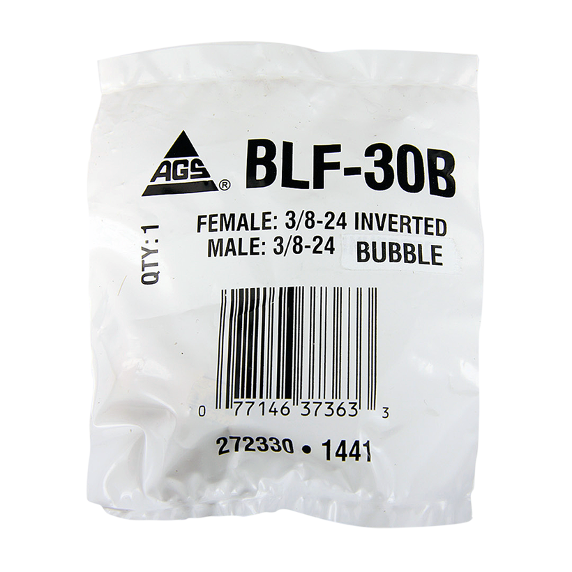 Ags Brake Line Fitting, Adapts British Port to a 3/16 Inch Domestic Brake Line, 3/8-24 Female Inverted Flare to 3/8-24 Male Bubble, Natural – BLF-30B