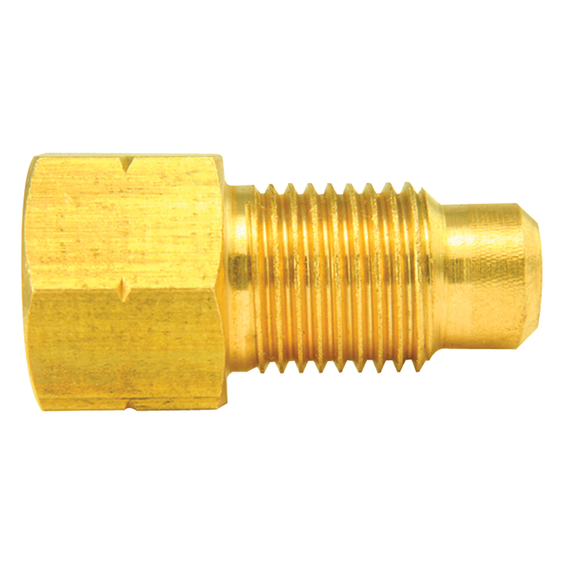 Ags Brake Line Fitting, Adapts European Port to 3/16 Inch Domestic Brake Line, 3/8-24 Female Inverted Flare to M10 X 1.0 Male Bubble – BLF-31B
