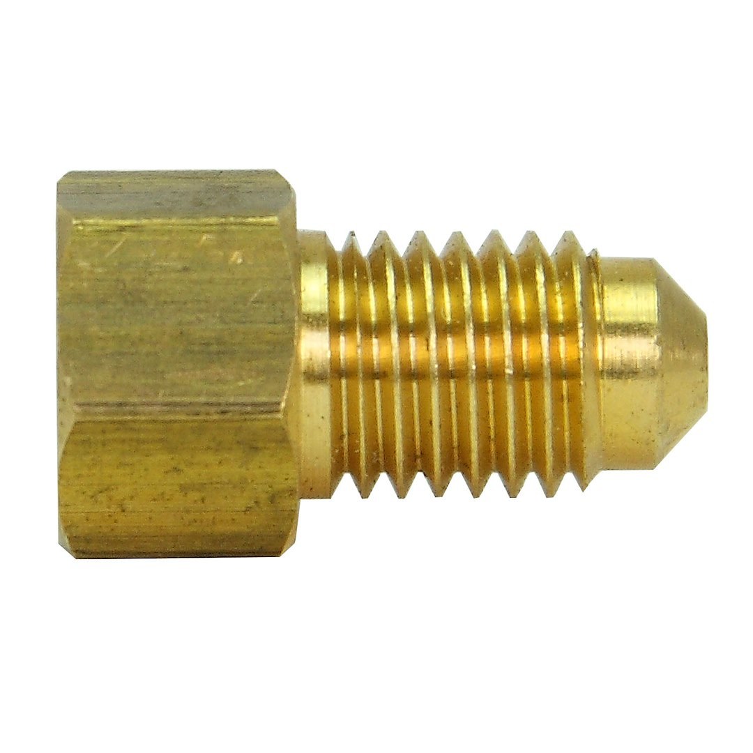 Ags Brake Line Fitting, Adapts Metric Bubble Port to 3/16 Inch Domestic Brake Line, 3/8-24 Female Inverted Flare to M11 X 1.5 Male Bubble – BLF-32B