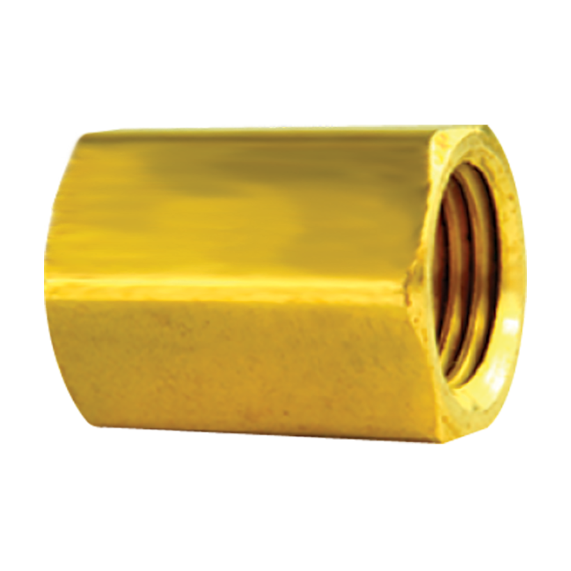 Ags Brake Line Fitting, Use for Joining 3/16 Inch Domestic Brake Lines, 3/16 Inch Tube Size to 3/8-24 Inverted Flare, Natural, Gold, Brass – BLU-3