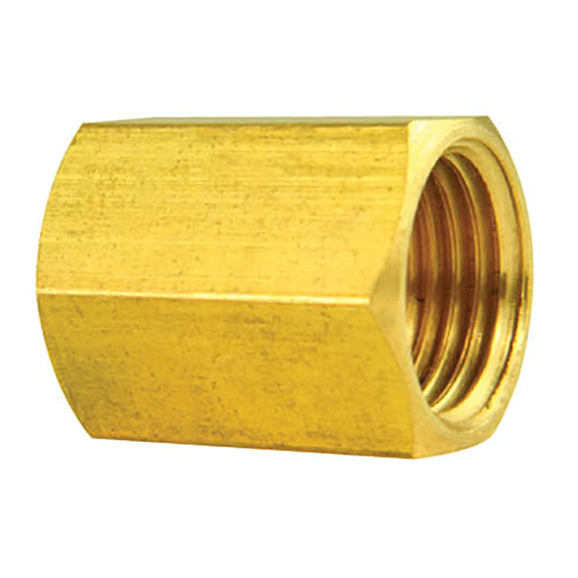 Ags Brake Line Fitting, Use for Joining 1/4 Inch Domestic Brake Lines, 1/4 Inch Tube Size to 7/16-24 Inverted Flare, Natural, Gold, Brass – BLU-4C