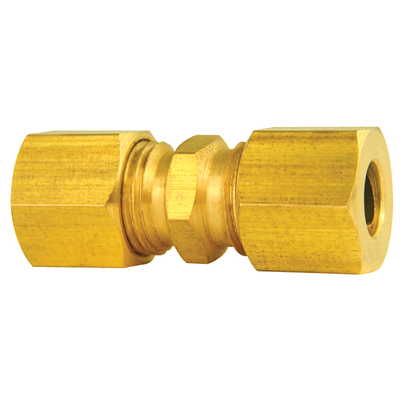 Ags Compression Fitting, 1/4 Inch Tube Size, Brass, 1 Fitting Per Card – CF-2