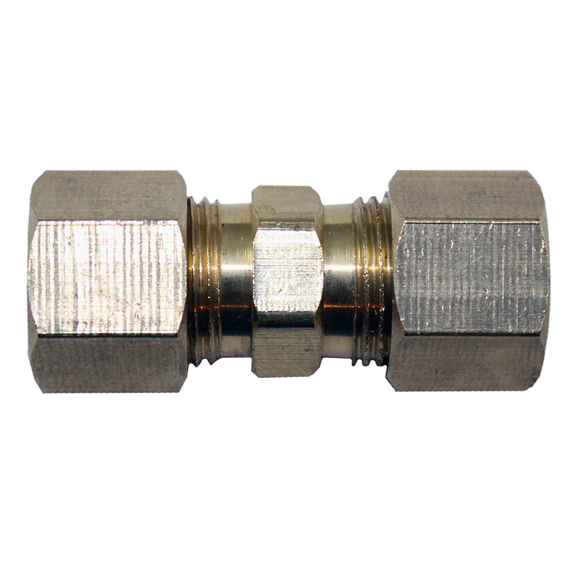 Ags Adapter Fitting, Fuel Line Adapter, 3/8 Inch Nylon to 3/8 Inch Nylon, Brass, Set of 2 – FLRL-065
