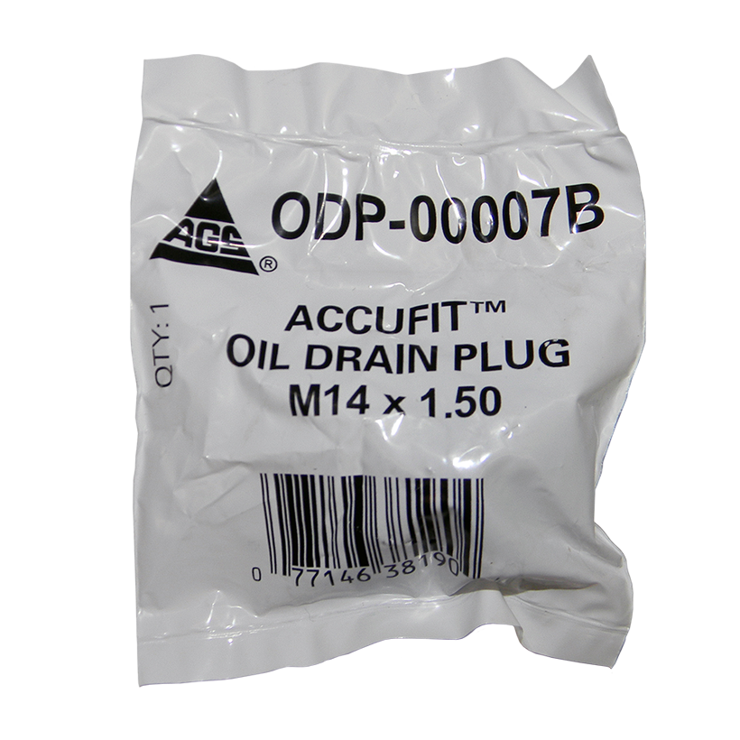 Ags Oil Drain Plug, Accufit ®, Hex Head, 14 Millimeter X 1-1/2 Inch Thread Pitch, With Red Hi-Temp Nitrile Rubber Gasket – ODP-00007B
