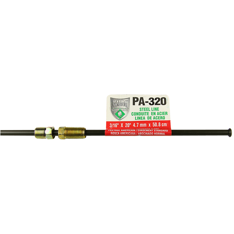 Ags Brake Line, Pvf Coated, 3/16 Inch Diameter, 20 Inch Length, For Domestic Vehicles, Single – PA-320