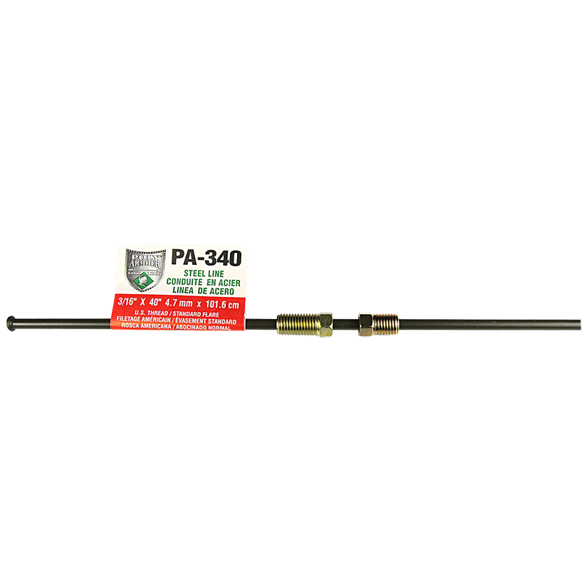 Ags Brake Line, Pvf Coated, 3/16 Inch Diameter, 40 Inch Length, For Domestic Vehicles, Single – PA-340