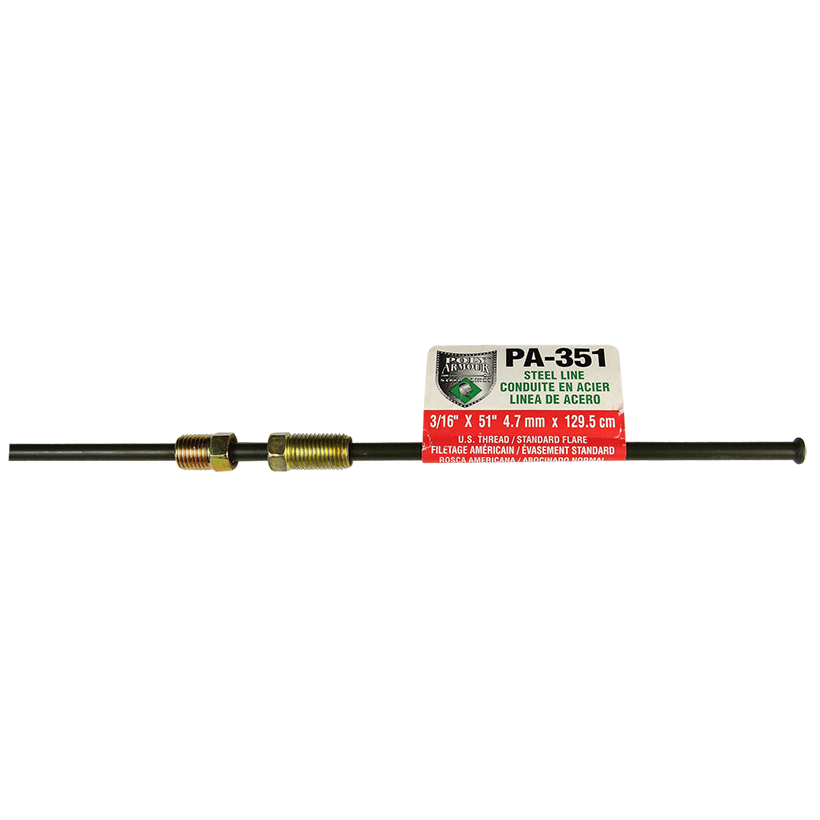 Ags Brake Line, Pvf Coated, 3/16 Inch Diameter, 51 Inch Length, For Domestic Vehicles, Single – PA-351
