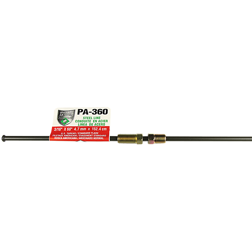 Ags Brake Line, Pvf Coated, 3/16 Inch Diameter, 60 Inch Length, For Domestic Vehicles, Single – PA-360