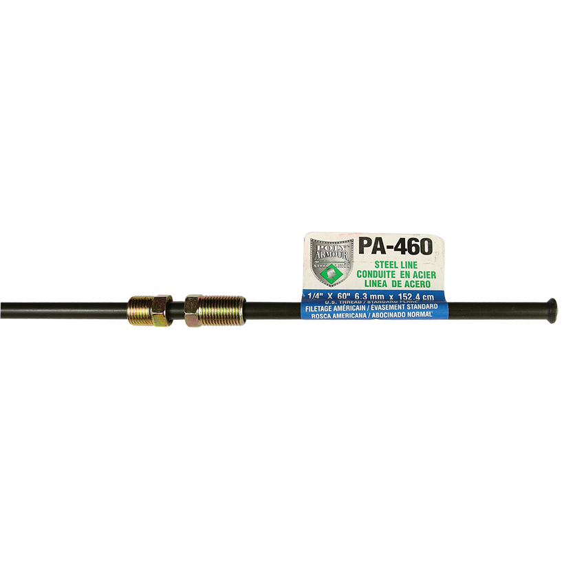 Ags Brake Line, Pvf Coated, 1/4 Inch Diameter, 60 Inch Length, For Domestic Vehicles, Single – PA-460