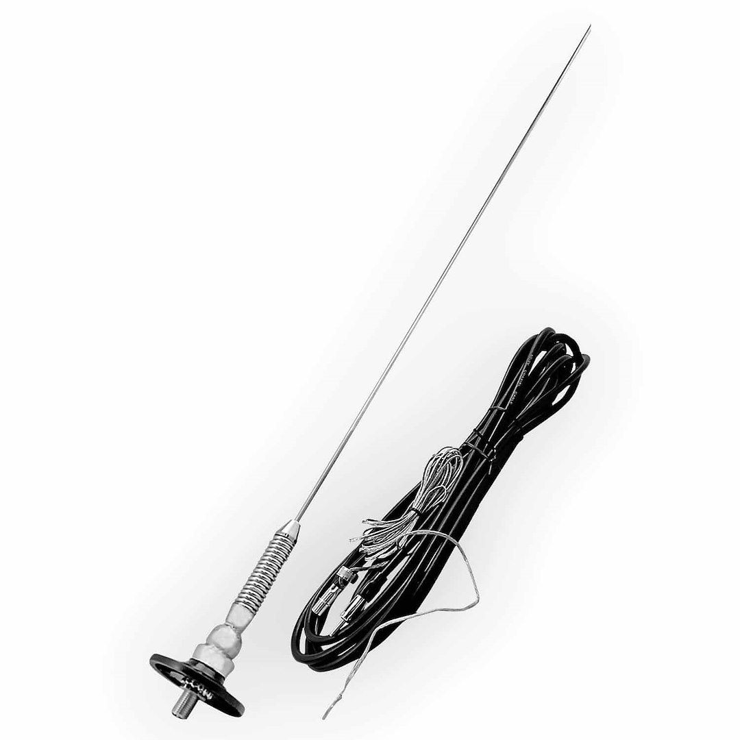 Asa Antenna, AM/ FM Antenna, With 8 Inch Braided Ground Lead/ 3-HOLE Mounting Hardware – AN519