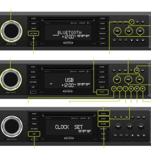 Asa Radio, Automotive, AM/ FM, With Bluetooth Functionality, With CD/DVD Player, With Rear Auxiliary Audio/ USB Inputs, With MP3 Control – JWM92A