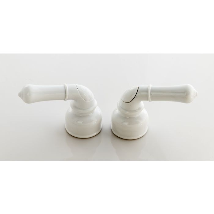 Empire Fauce Faucet Handle, Fits All Empire Brass Non-Metallic Faucets, Teapot Handle, With Hot and Cold Button, White – CRD-UCCW