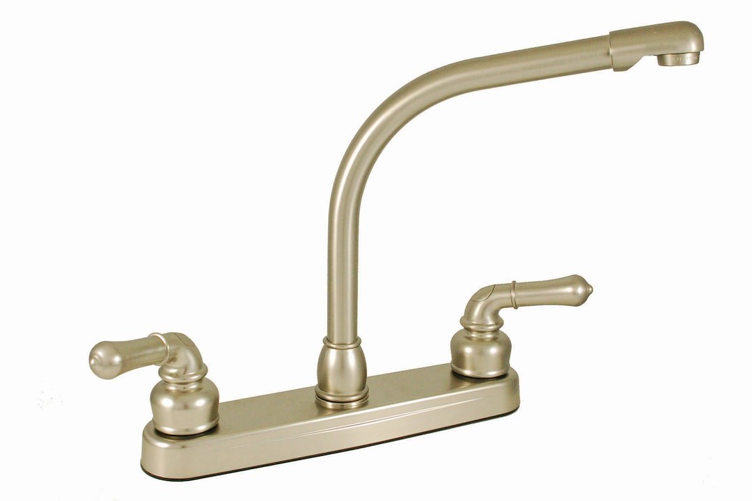 Empire Fauce Faucet, Ultra Line, Used for Kitchen, Single Piece 8 Inch Deck-Mount, High-Rise Spout, 2 Teapot Handle – U-YNN800RSN