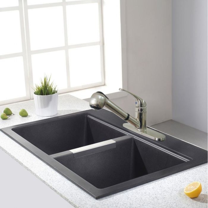 Empire Fauce Faucet, Used for Kitchen, Single Piece 8 Inch Deck Mount, Pull-Out Spout, Single Lever Handle, Brushed Nickel Plated Metal – SL1000N