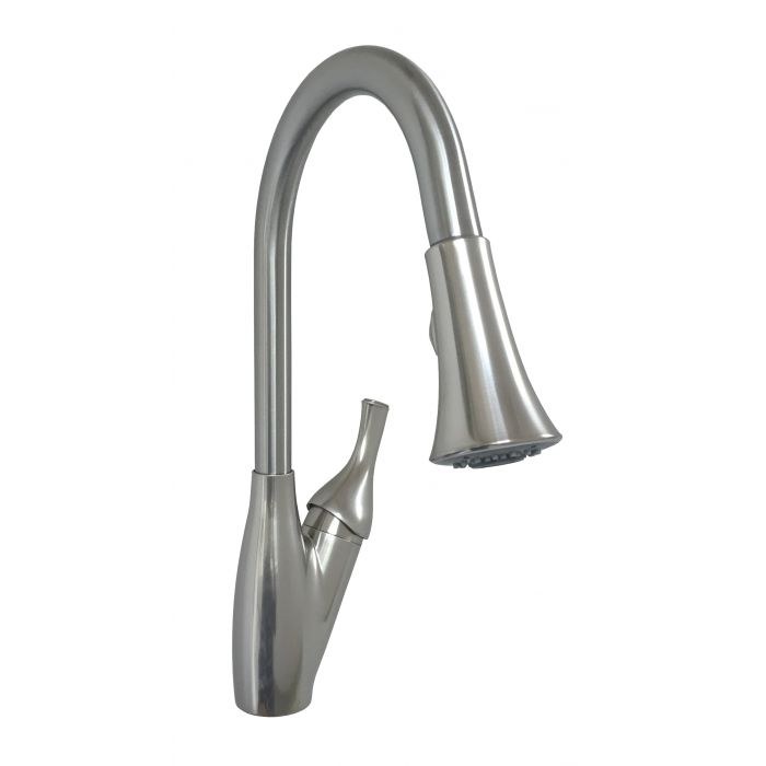 Empire Fauce Faucet, Used for Kitchen, 8 Inch Metal Single Lever Kitchen Pulldown, Trumpet Style Head, Magnetic Spray Holder – SL3000N-A