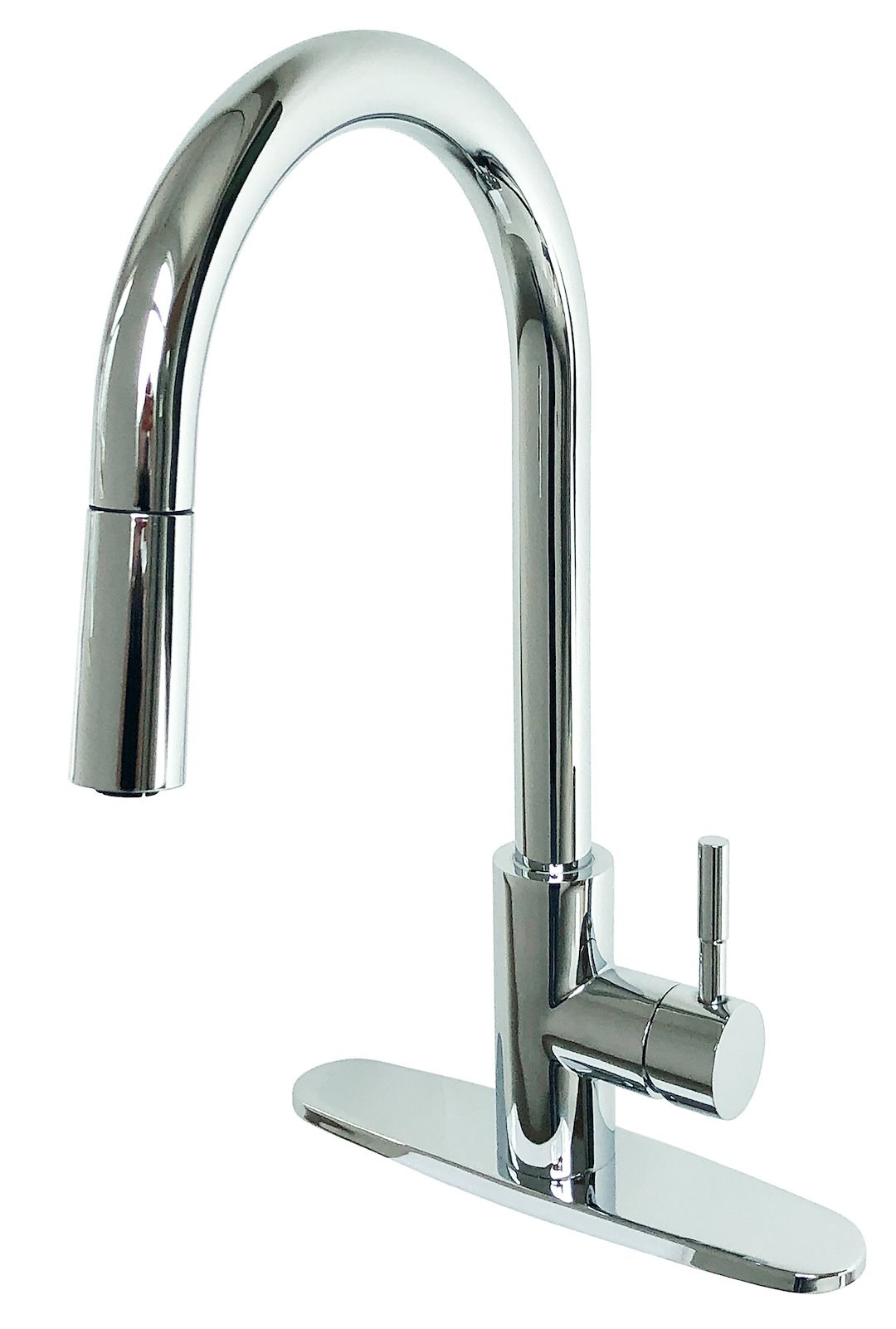 Empire Fauce Faucet, Used for Kitchen, 8 Inch Metal Single Lever Hi-Arc Pulldown, Bullet Style Head, Magnetic Spray Holder – SL4000CH-A