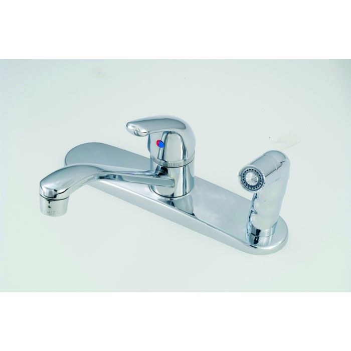 Empire Fauce Faucet, Used for Kitchen, Single Piece 8 Inch Deck Mount, D-Spout, Single Lever Handle, Chrome Plated, 1/2 Inch NPT – SL801F-3